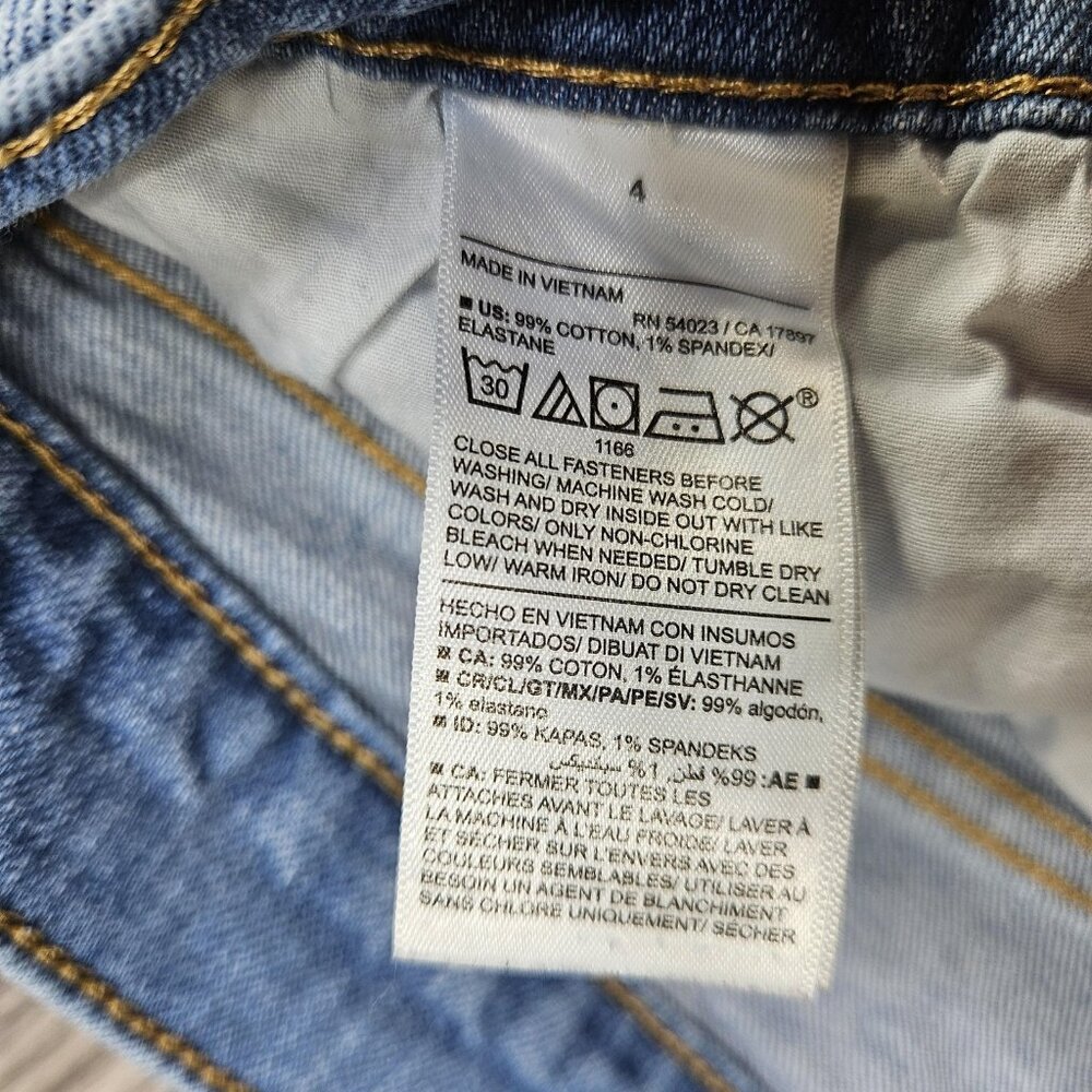 Old Navy Jeans Womens 4 Light Wash Mid Rise Boyfriend Distressed Hem Denim - Picture 5 of 10